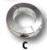 Aluminium Anode für 50mm-welle Ringformig / Dünn